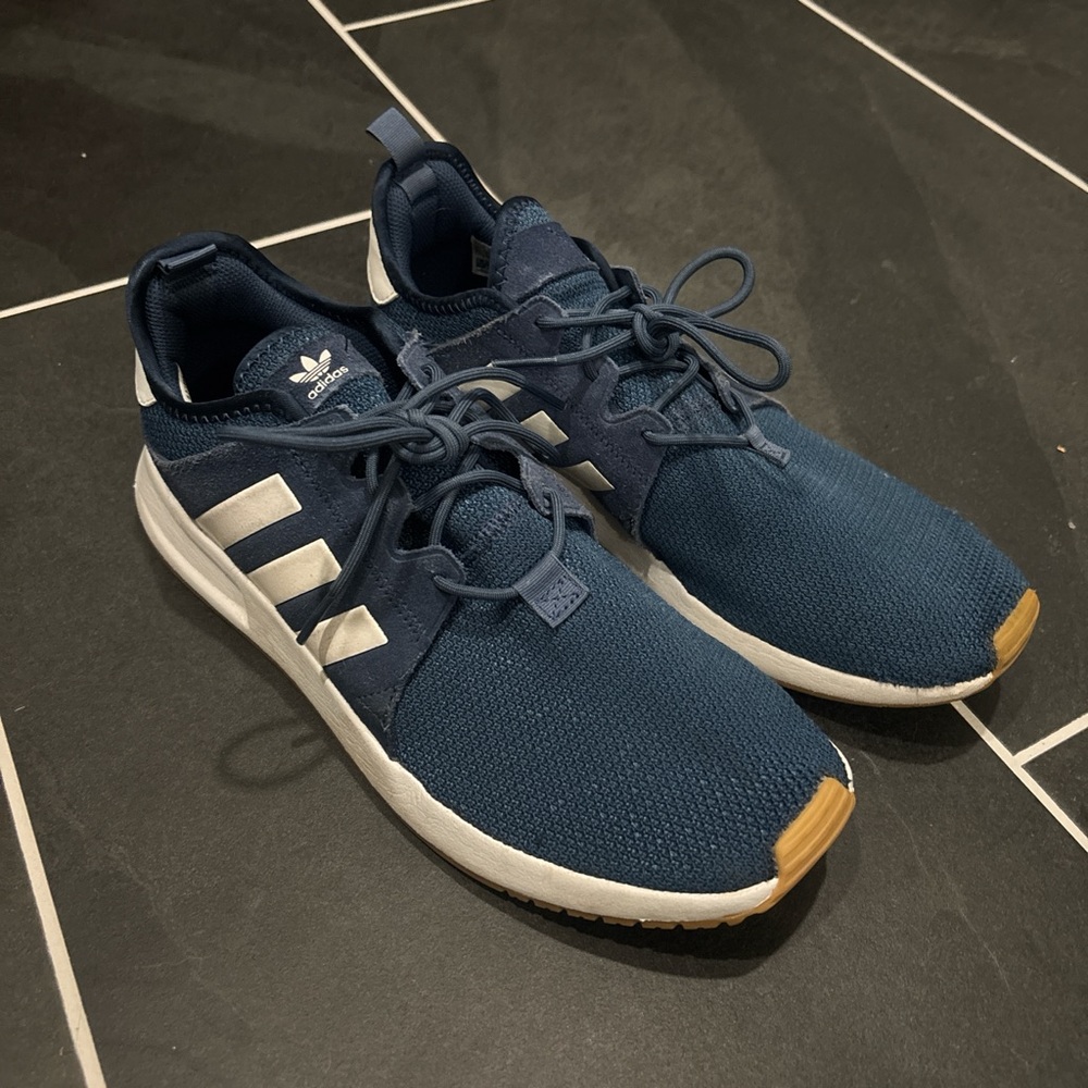 Adidas Men's Navy and White Sneakers